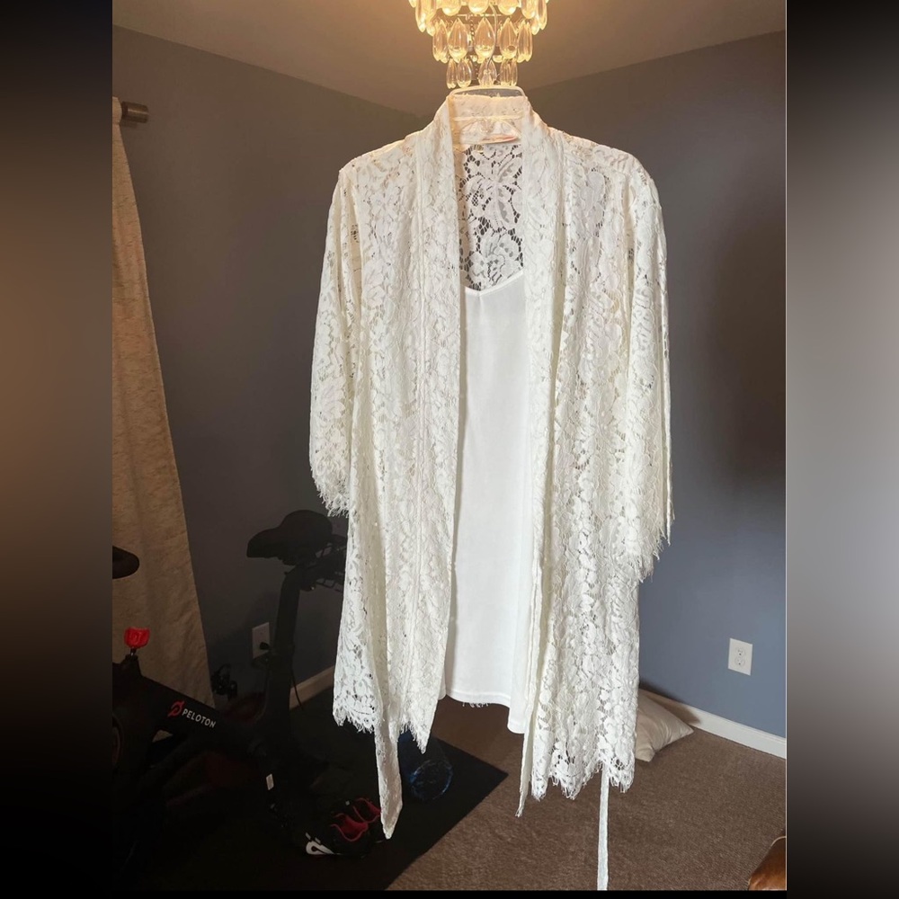Bridal robe with chemise, one size